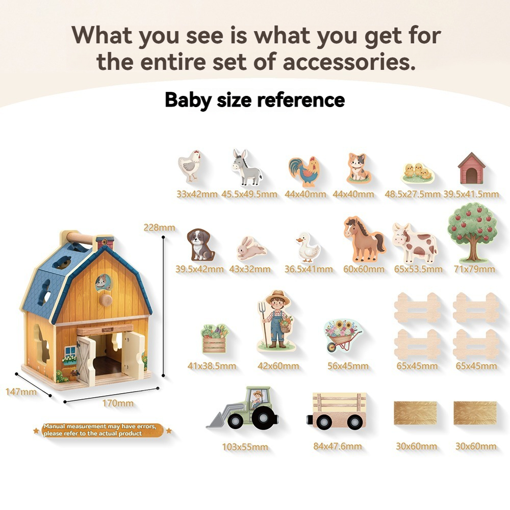 Wooden Happy Farm Playset with - Happy Kids Education 评论和价格