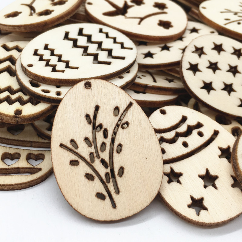 50Pcs Laser Cut Wooden Eggs fo - Happy Kids Education 评论和价格