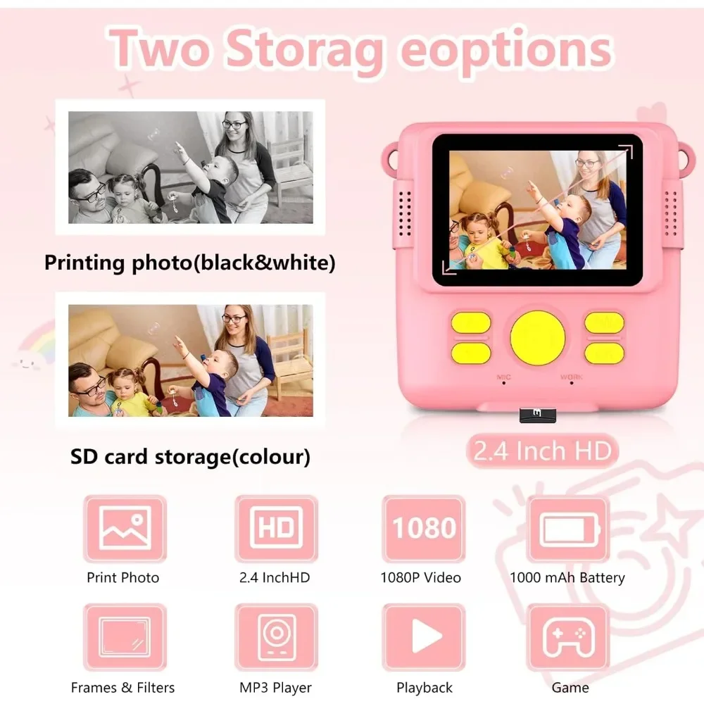 Instant Print Camera for Kids, - Kids Education Images 评论和价格