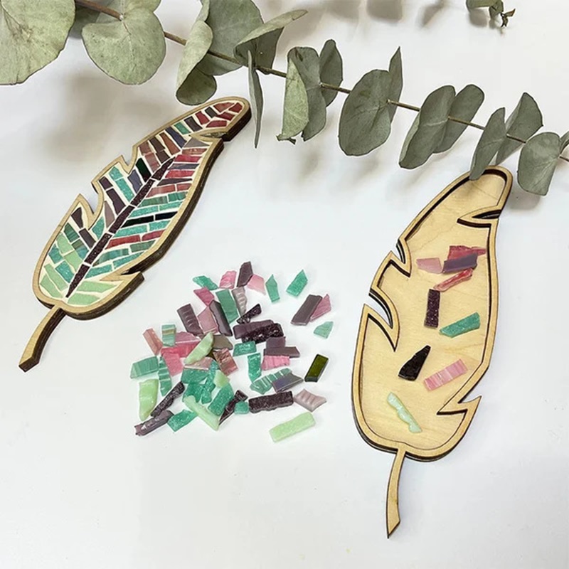 DIY Mosaic Coaster Colored Fea - Kids Education Product 评论和价格