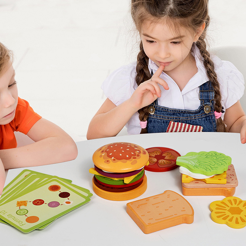 【HAPPY】Wooden Hamburg Sandwich - Happy Kids Education 评论和价格